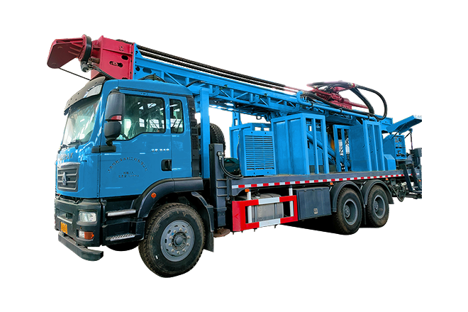 Truck mounted water well drilling rig